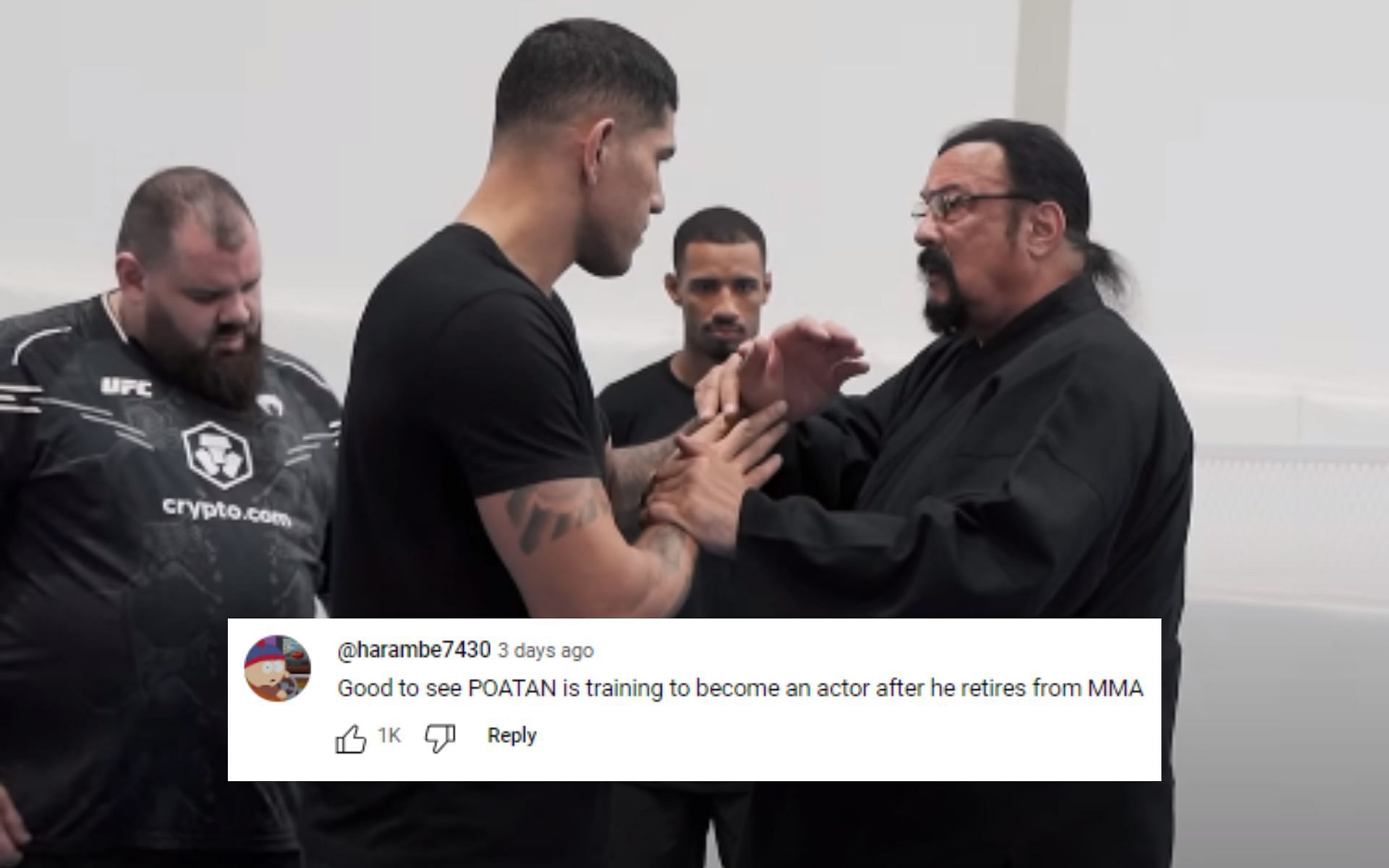 Alex Pereira and Steven Seagal train together [Image credits: Alex Poatan Pereira on YouTube]