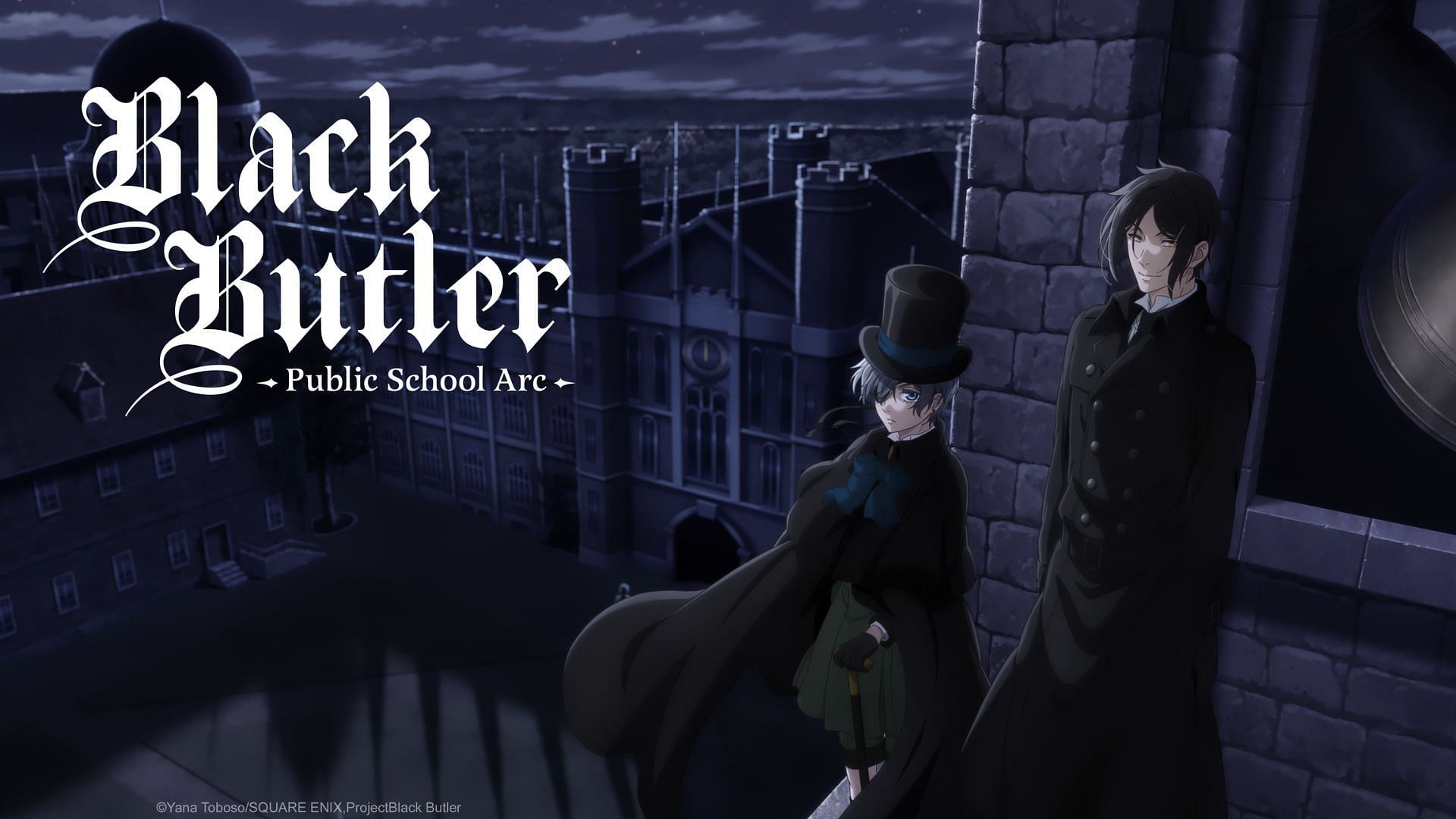 Title card for Black Butler -Public School Arc- anime (Image via CloverWorks)