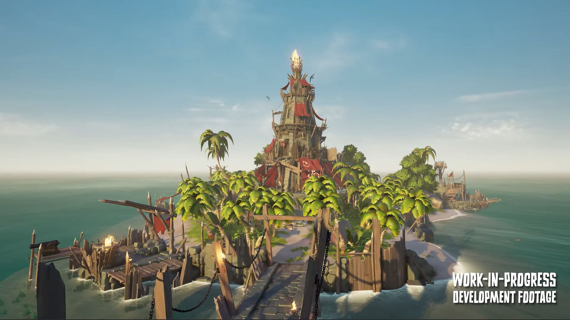 Skeleton Camps as seen in Sea of Thieves 2024 Preview Event for Season 13 (Image via Rare)