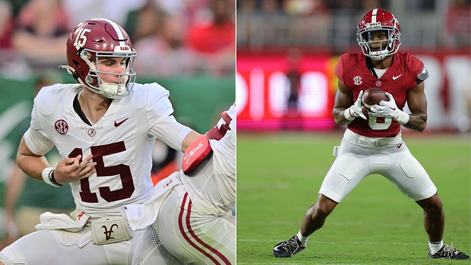 Alabama QB Ty Simpson and receiver Kobe Prentice are two players to follow during Alabama