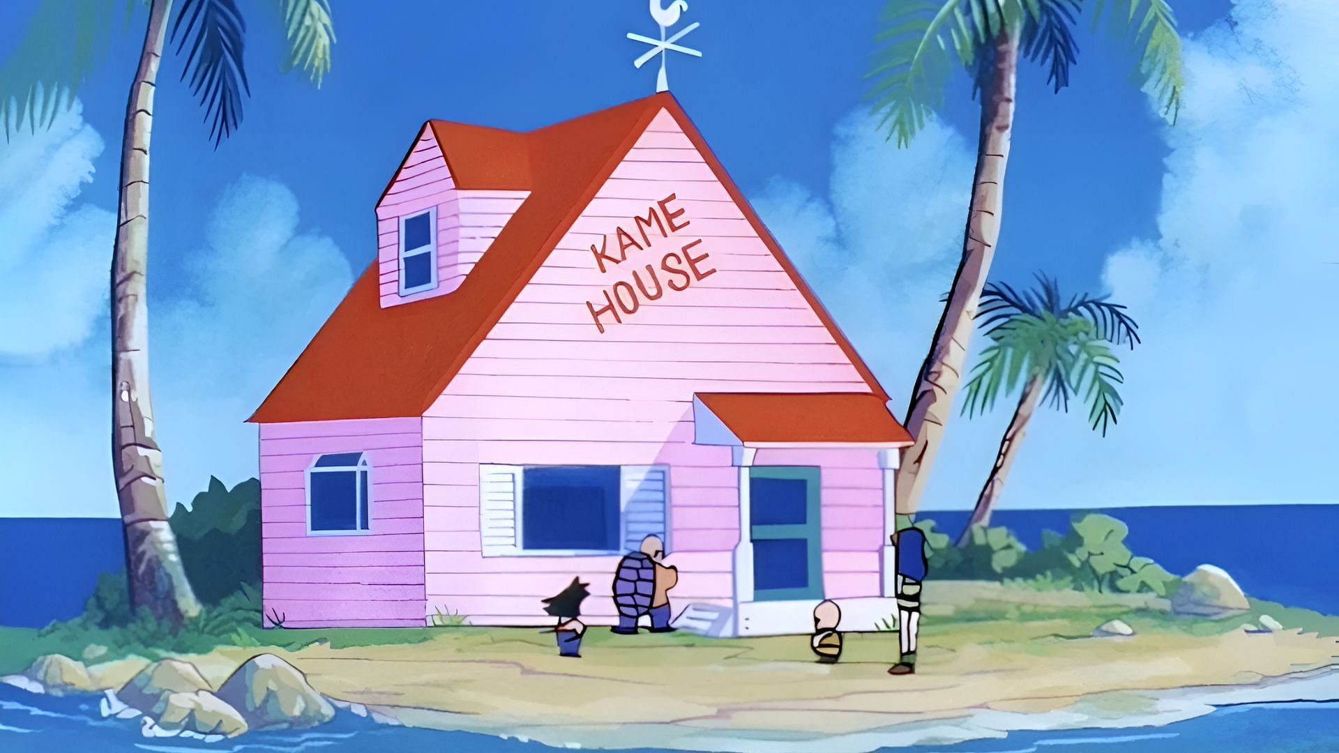 Kame House as seen in the Dragon Ball anime (Image via Toei Animation)