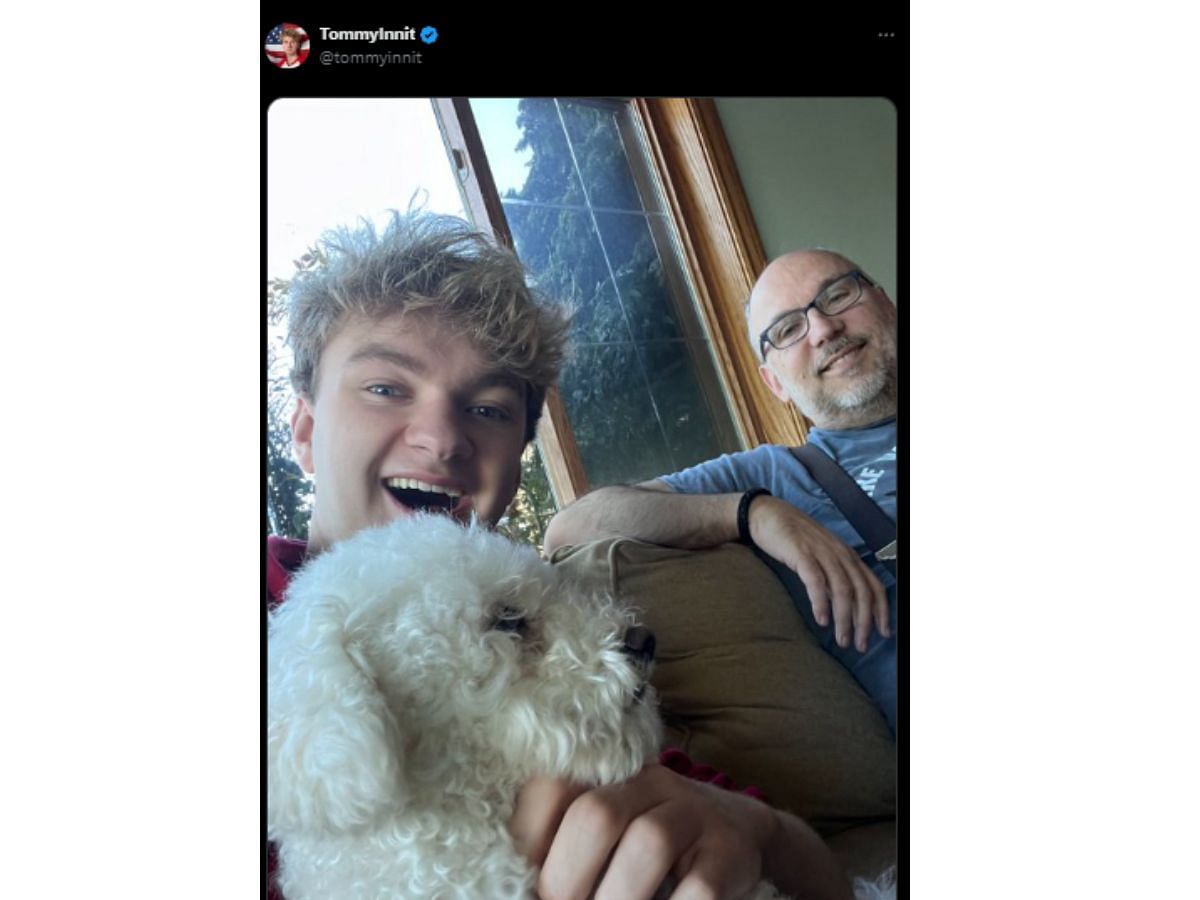 Thomas shares a selfie with Floof and Technodad (Image via X)