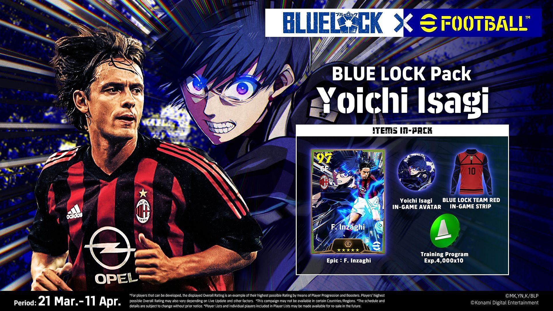 You get a special pack from the eFootball 2024 and Blue Lock collaboration (Image via Konami)