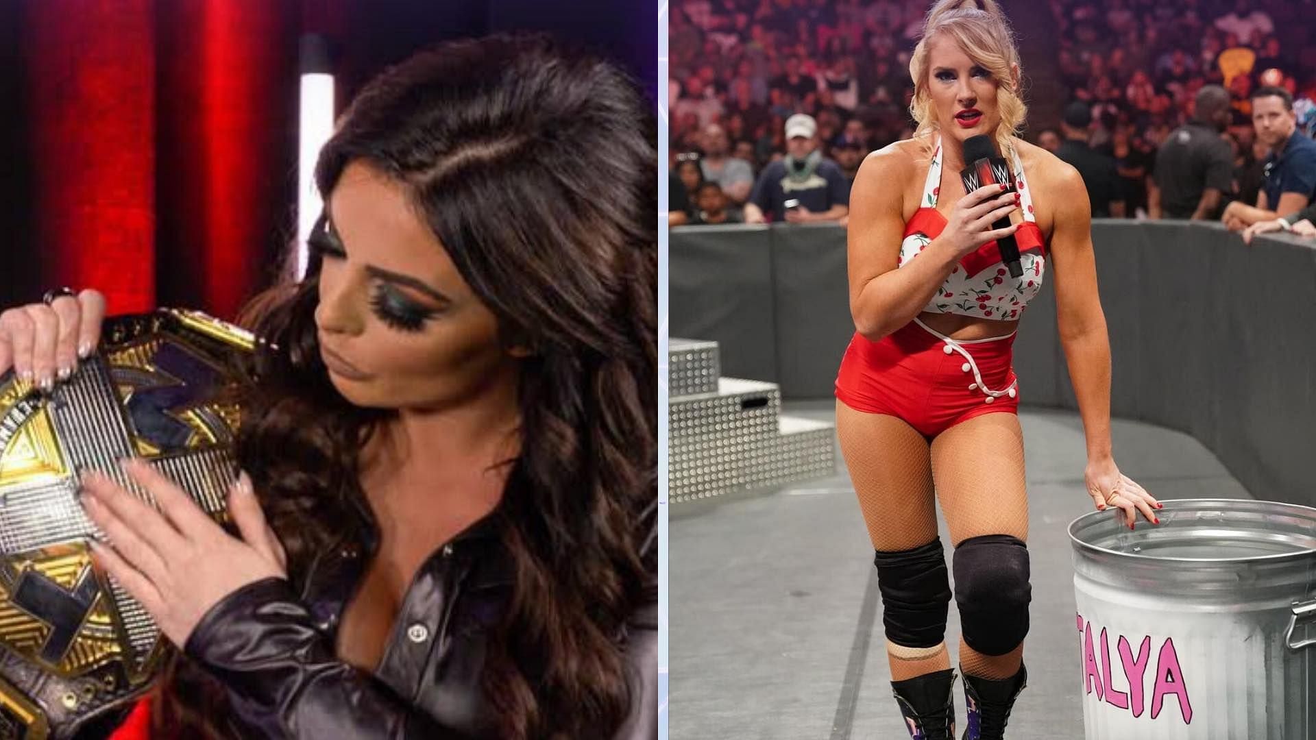 Mandy Rose and Lacey Evans were pushed at different times.