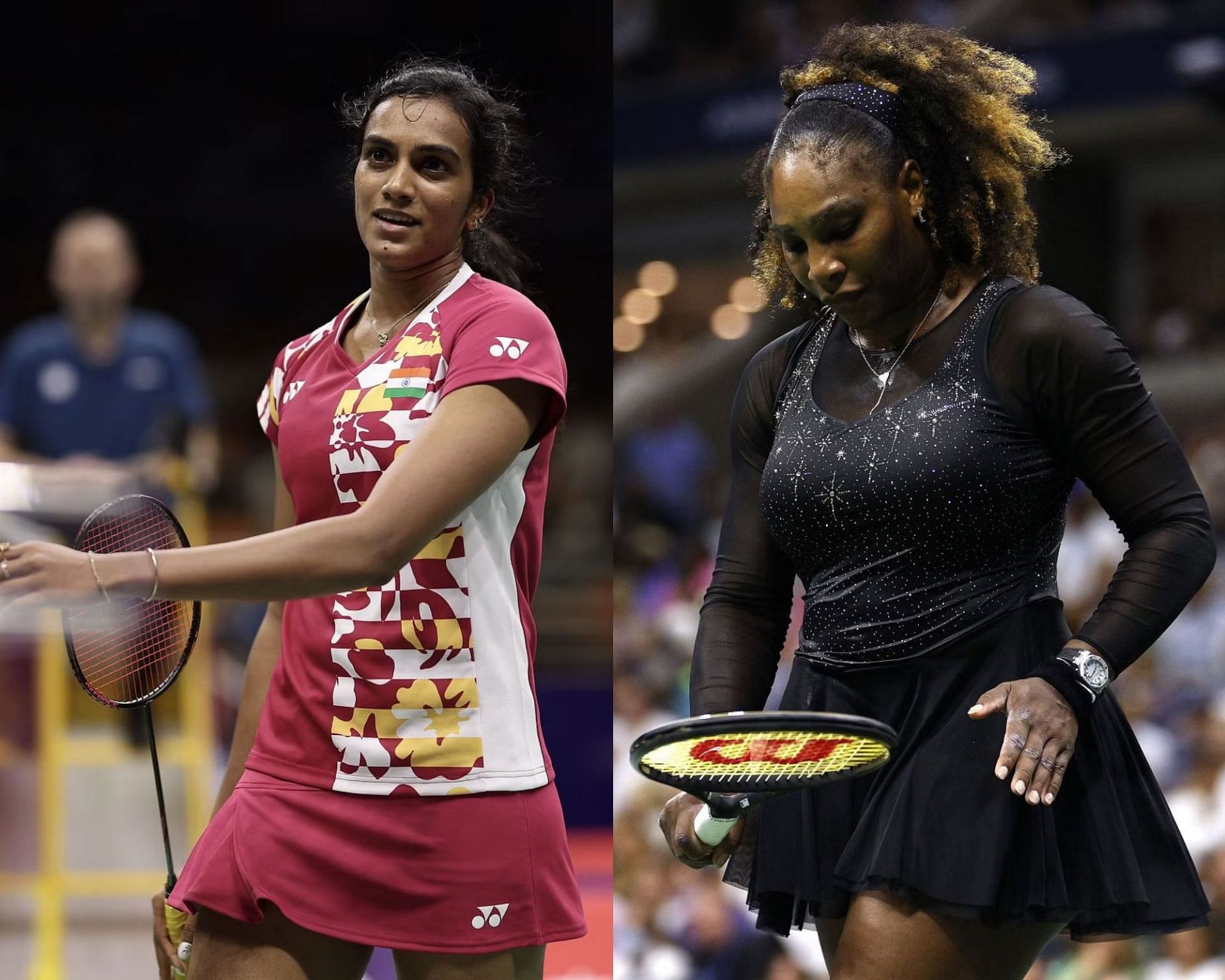 PV Sindhu (left) and Serena Williams (left) - Images via Getty Images