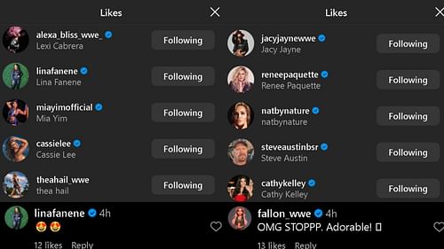 A screengrab of reactions on Baron Corbin's Instagram post.