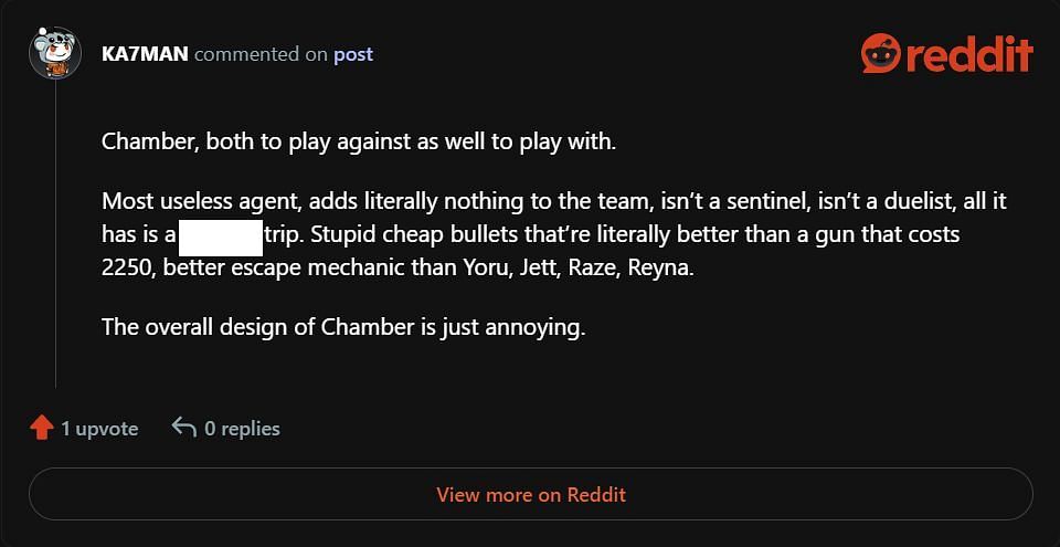 The comment by the user u/KA7MAN (Image via Reddit)