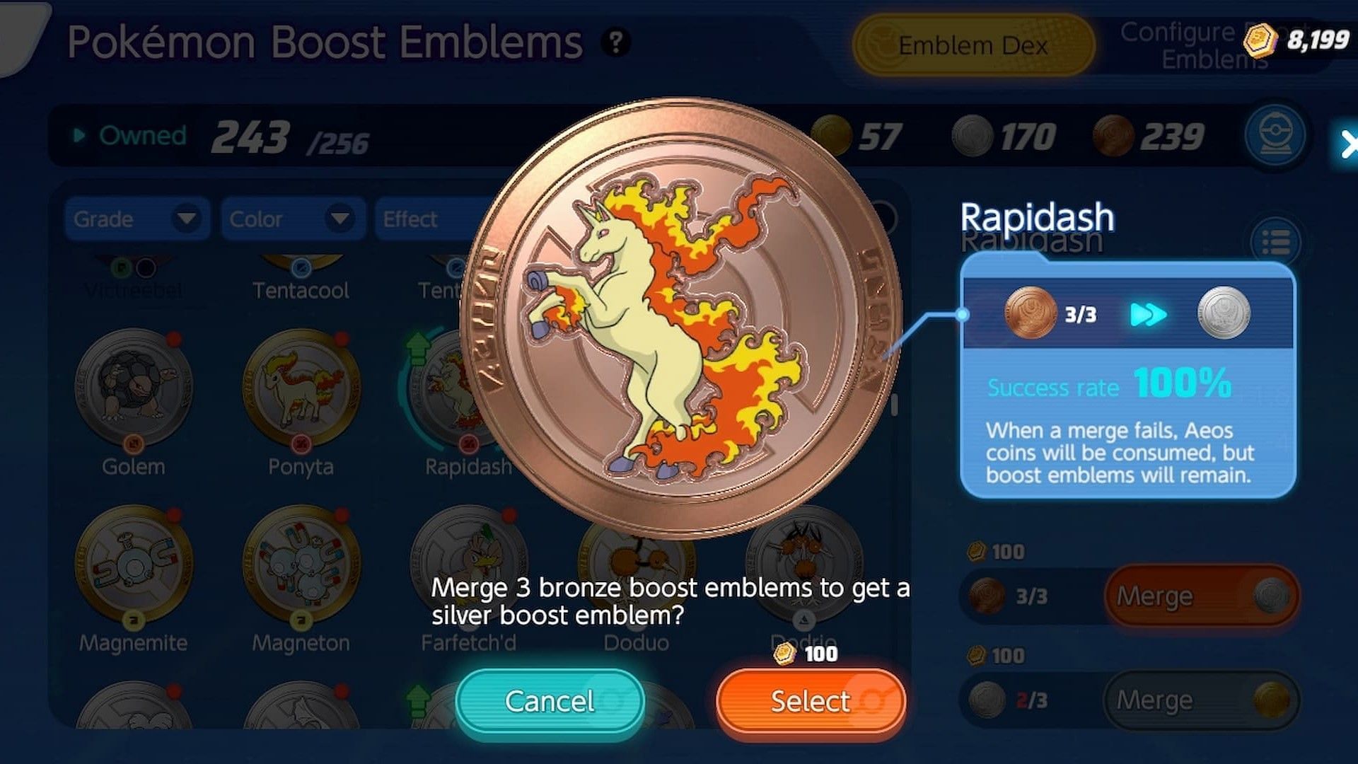 Emblem upgrade layout (image via The Pokemon Company)