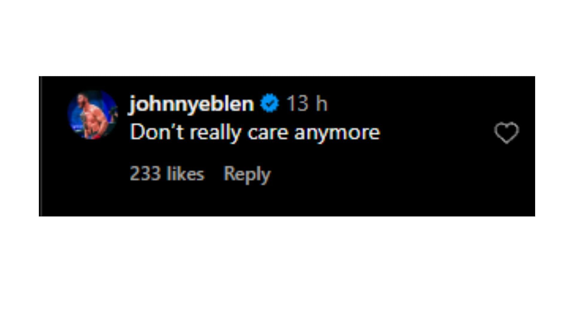 Johnny Eblen&#039;s comment regarding Conor McGregor&#039;s MMA return