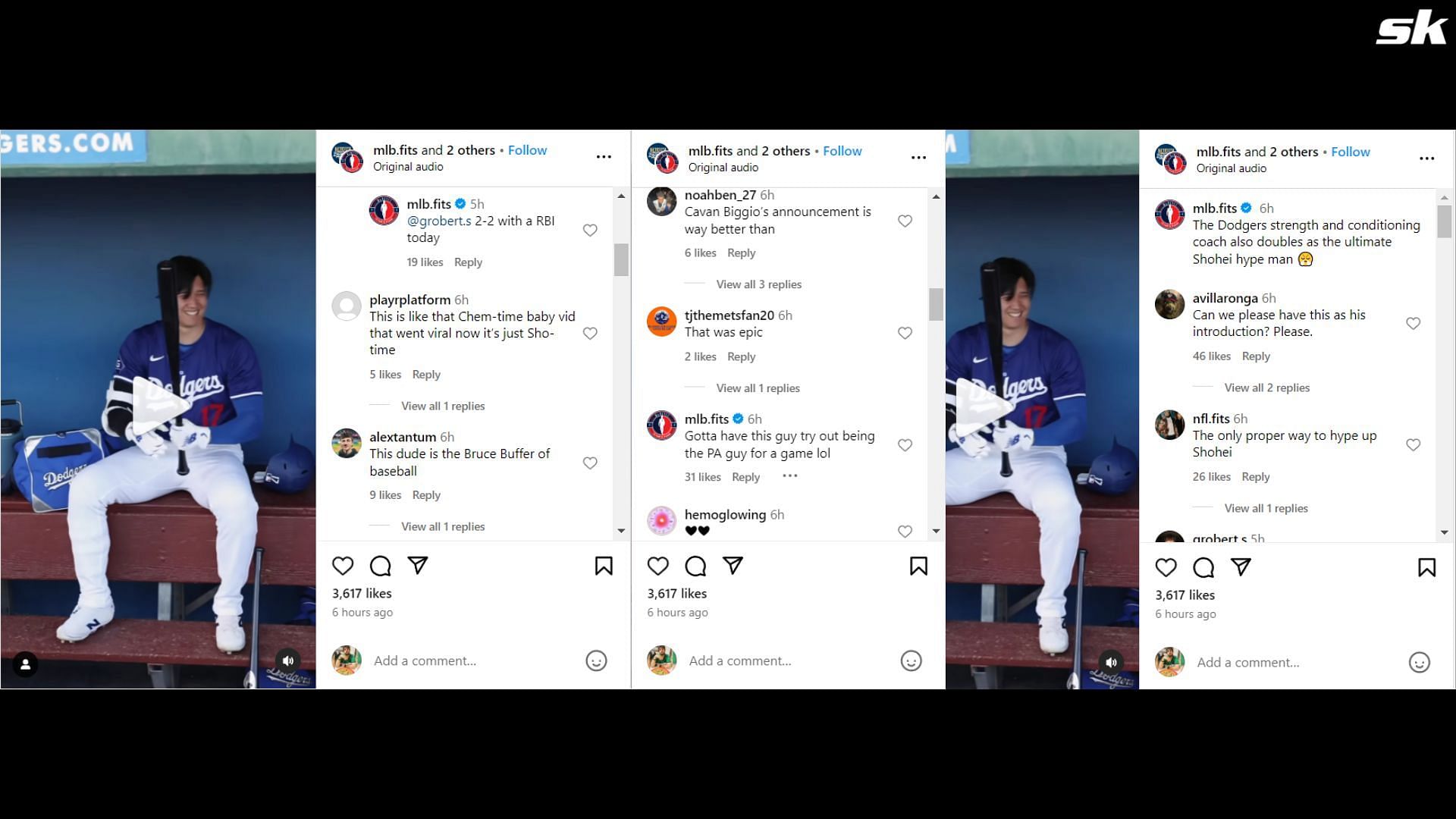 Screenshot from mlb.fits story on Instagram