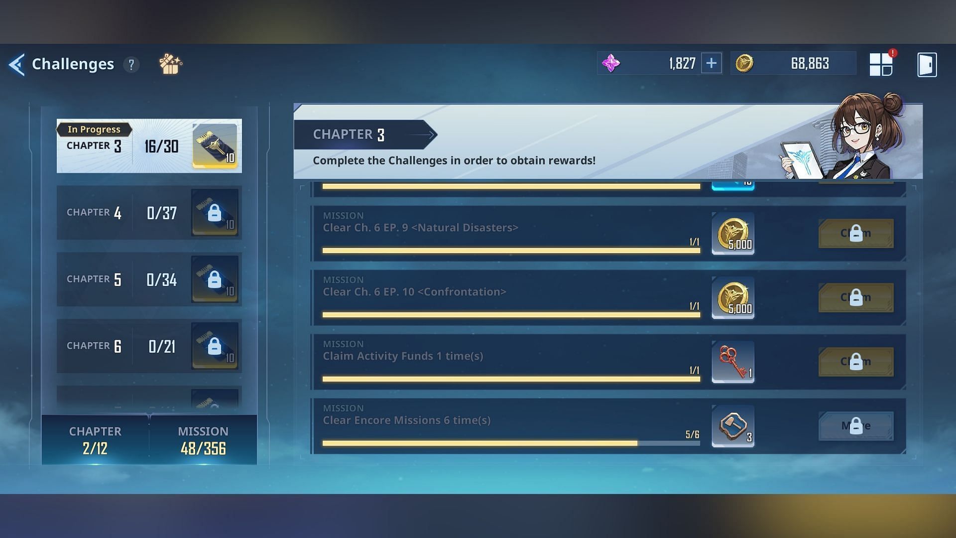 Complete tasks in the Challenges section to get Gold in Solo Leveling: Arise (Image via Netmarble)