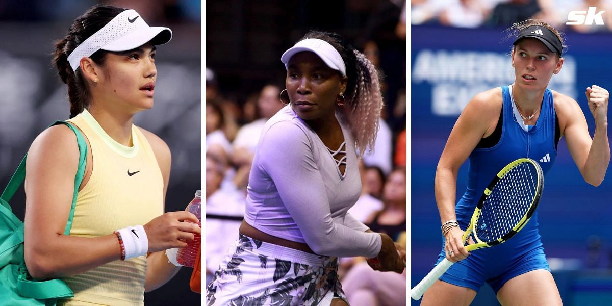 (From L-R) Emma Raducanu, Venus Williams and Caroline Wozniacki