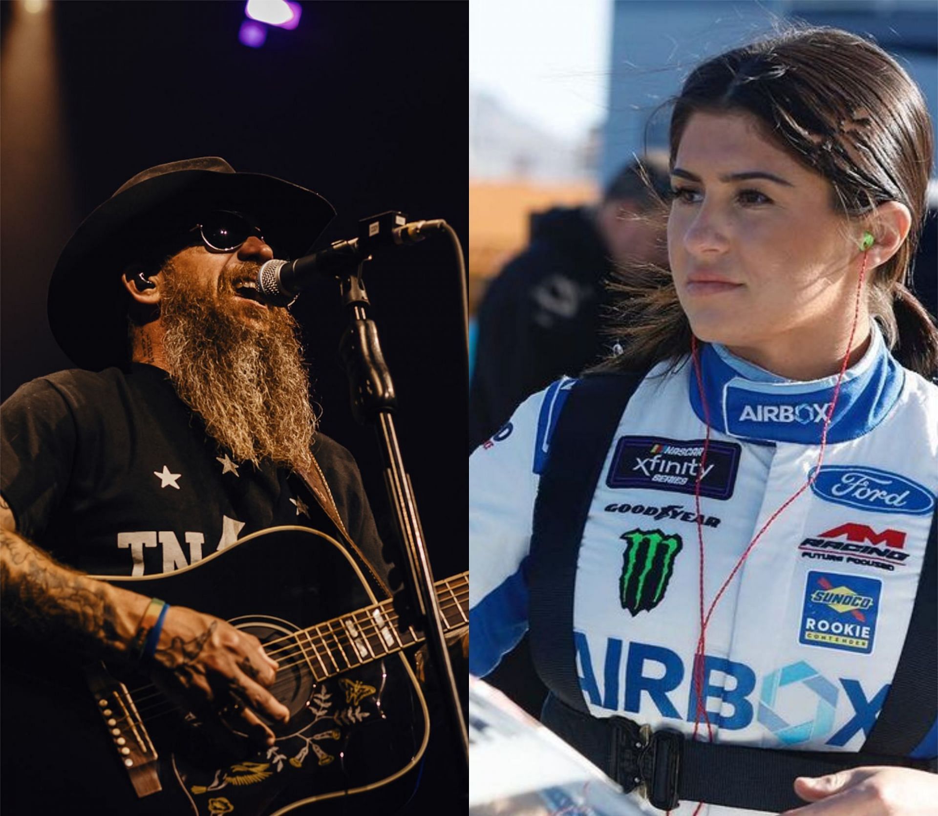 (L-R) Outlaw country  singer Cody Jinks with NASCAR Xfinity Series driver Hailie Deegan