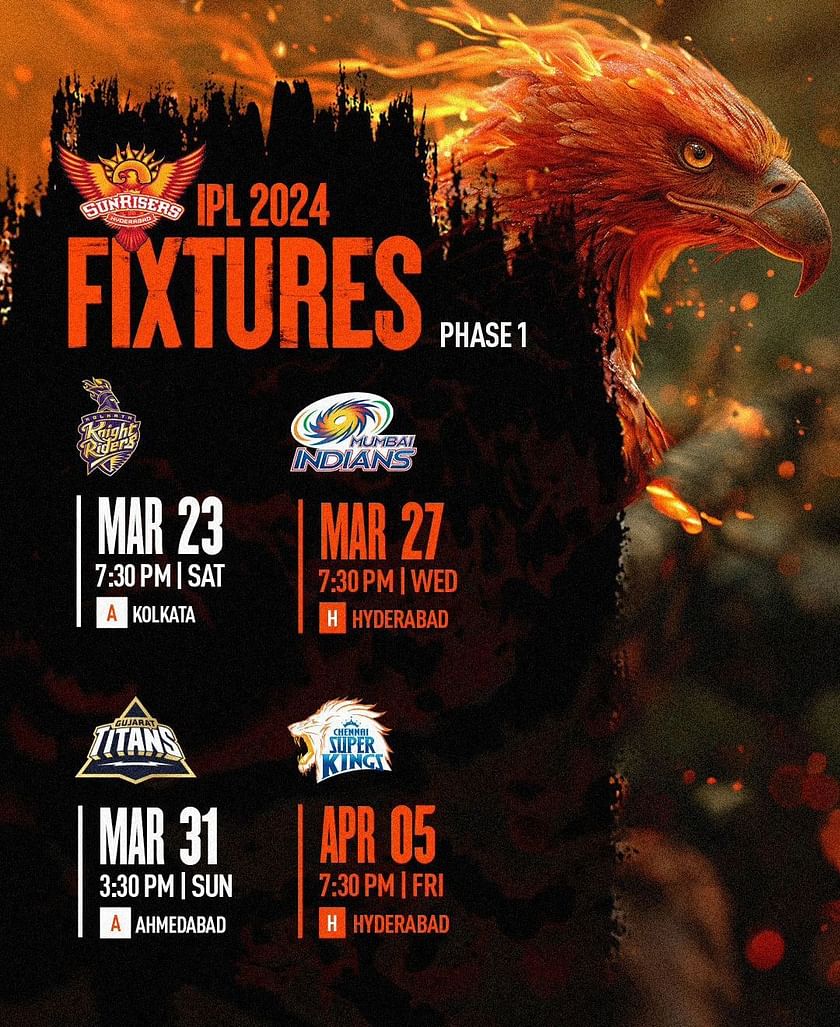 IPL Match Schedule 2024 & Time Table