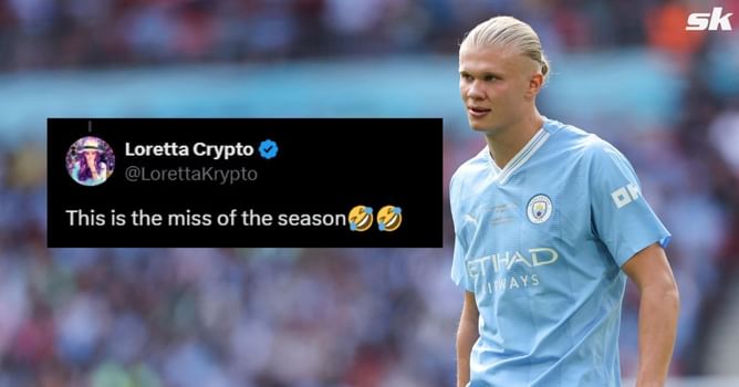 "They wanted this nerd to get the Ballon d’or over Messi" - Fans in disbelief as Erling Haaland misses sitter against Manchester United