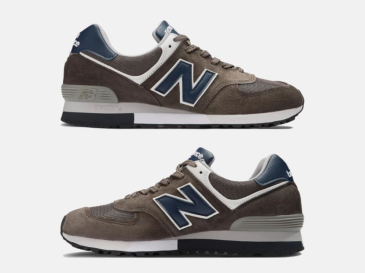 New Balance 576 Made In UK &ldquo;Morel/Navy Blazer&rdquo; sneakers (Image via YouTube/@Ragno Updates)