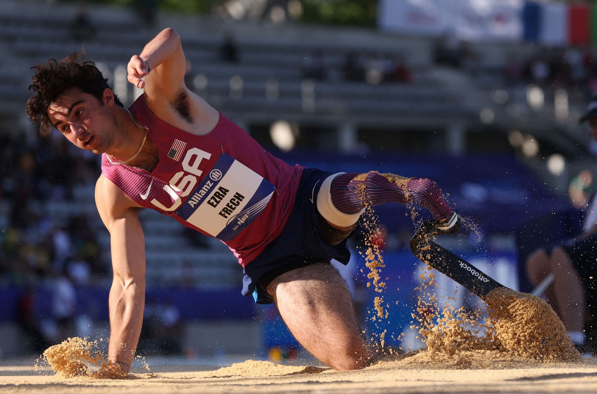 Frech competes in the Men&#039;s Long Jump T63 Final at the World Para Athletics Championships Paris 2023