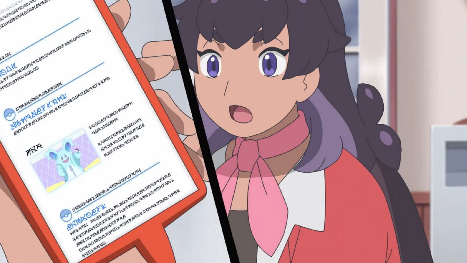 Blanca&#039;s surprised by Dot&#039;s Nidothing persona in Pokemon Horizons Episode 41 (Image via The Pokemon Company)