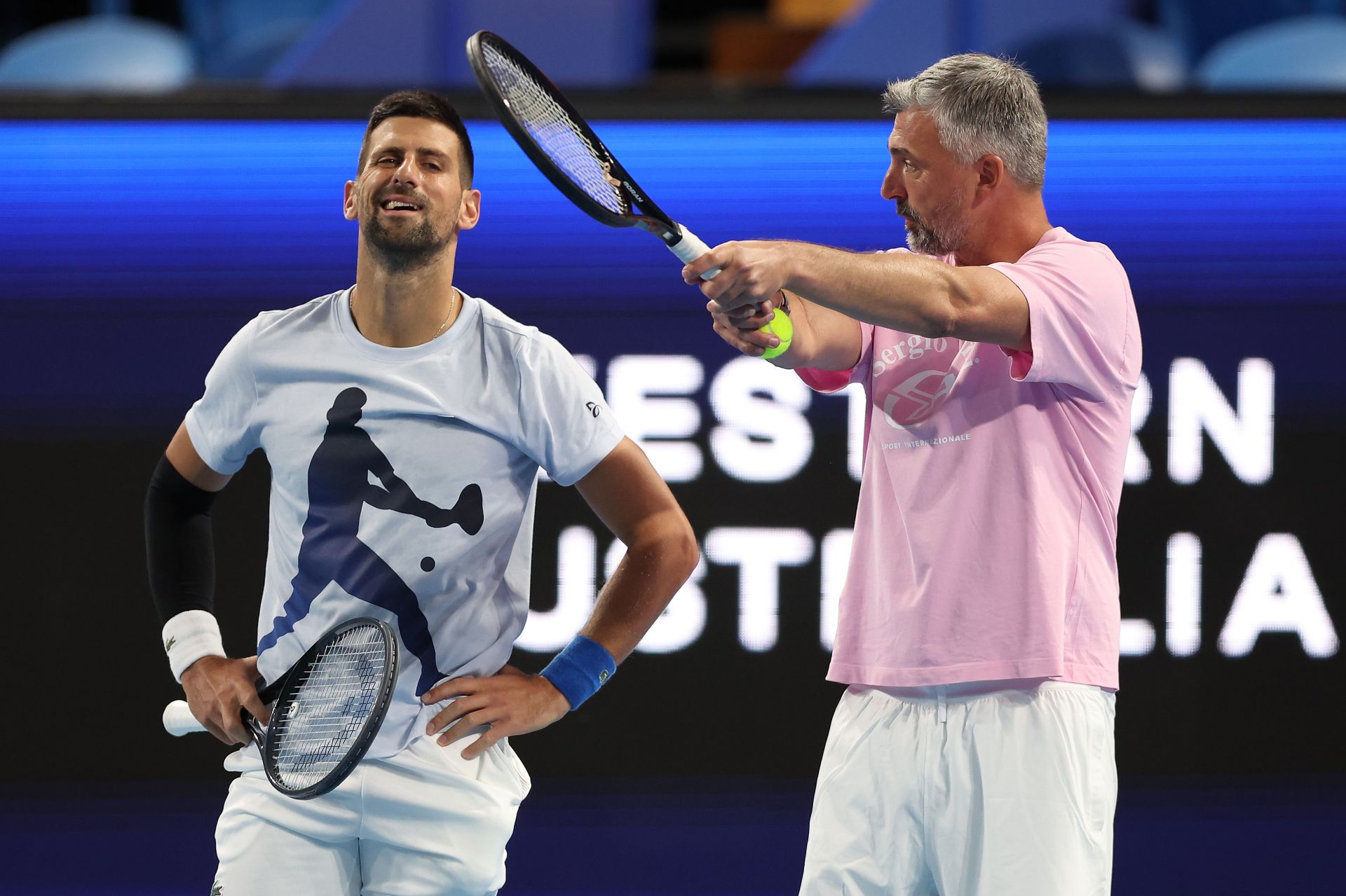 Novak Djokovic (L) and Goran Ivanisevic