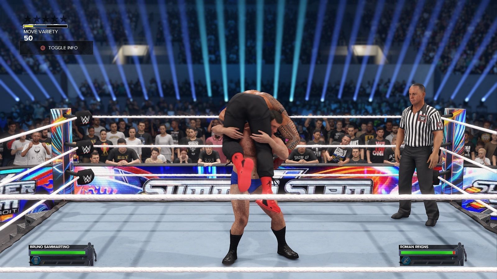 Bruno vs Roman (Image via WWE 2K24/2K Games)