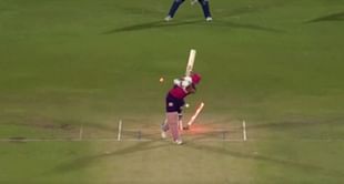 [Watch] Yashasvi Jaiswal cleaned up by a peach from Mukesh Kumar in RR vs DC IPL 2024 clash