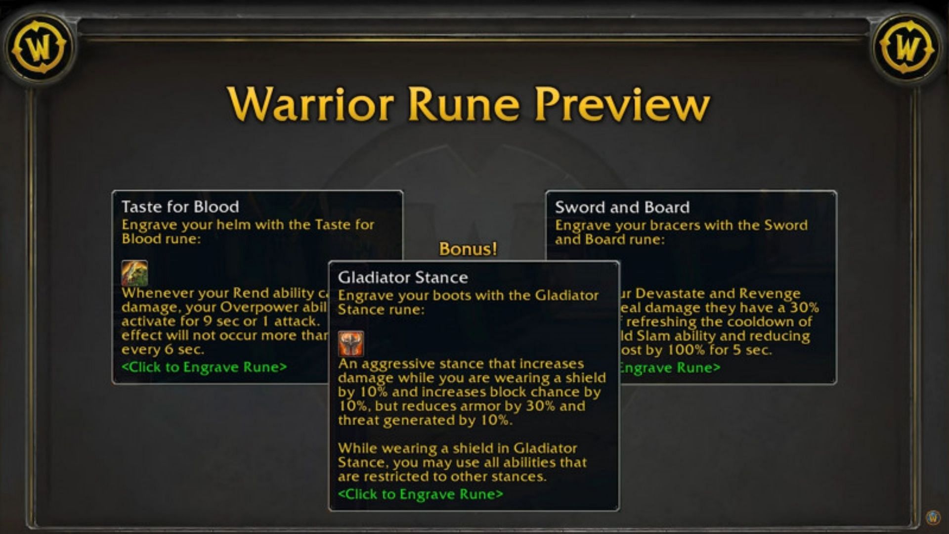New Runes for Warrior in WoW Classic SoD Phase 3 (Image via Blizzard Entertainment)
