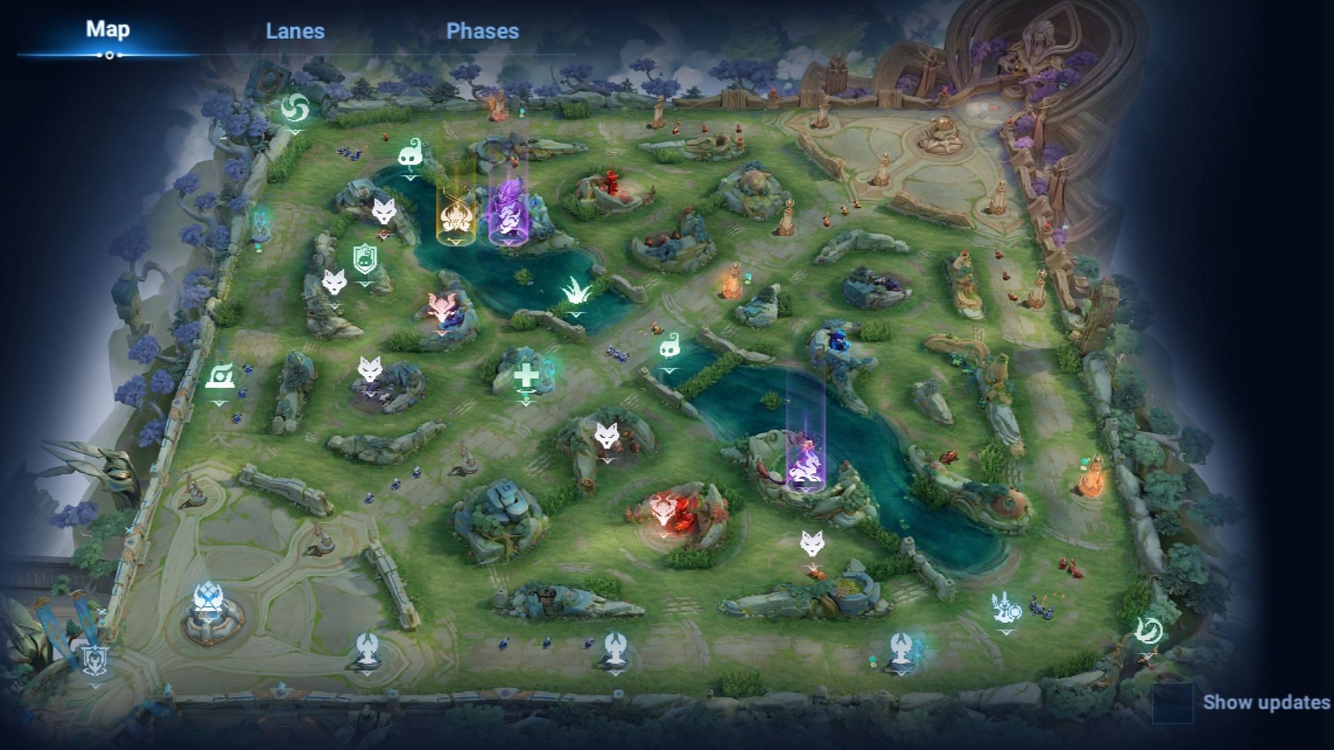 Hero&#039;s Gorge is the standard map for Normal and Ranked mode in Honor of Kings (Image via Level Infinite)