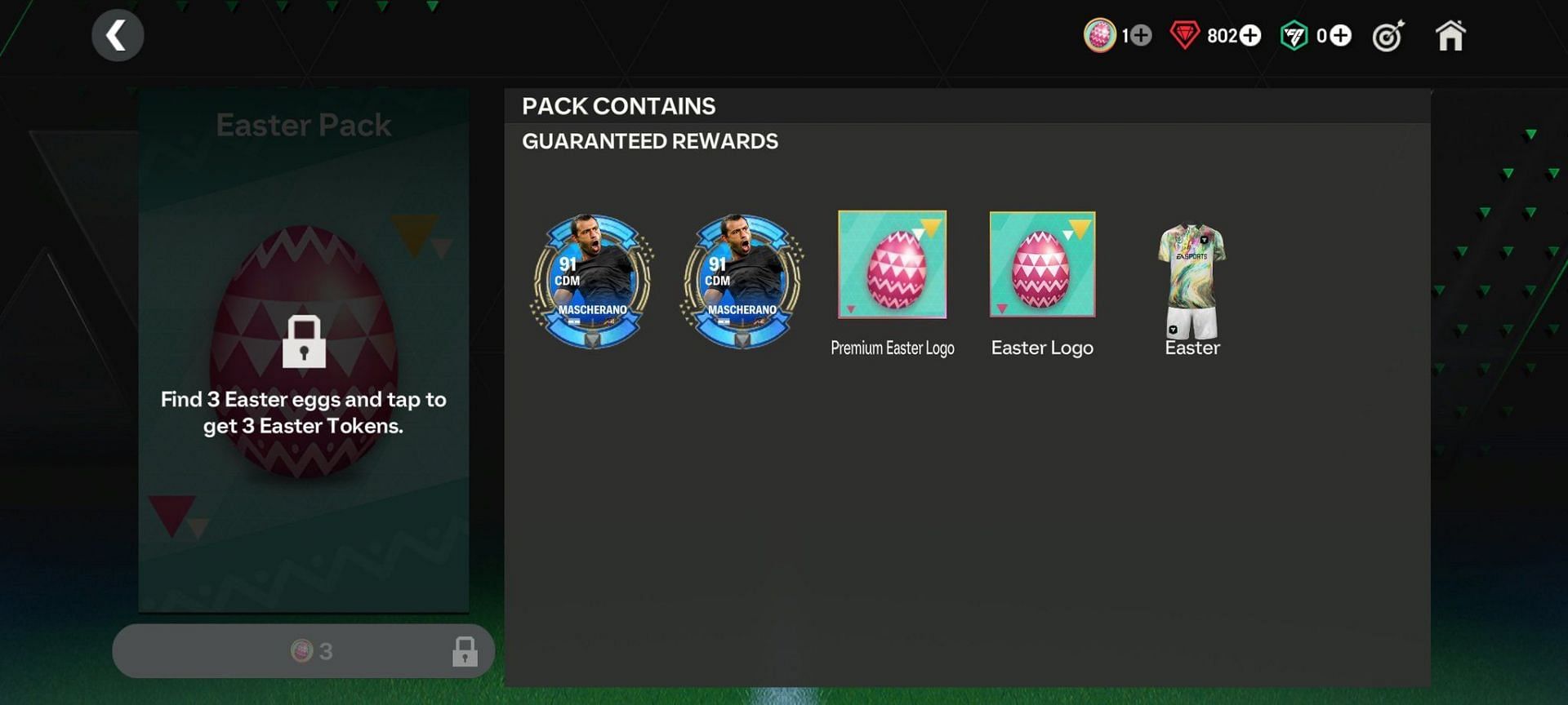 Rewards for the first Easter Pack (Image via EA Sports)