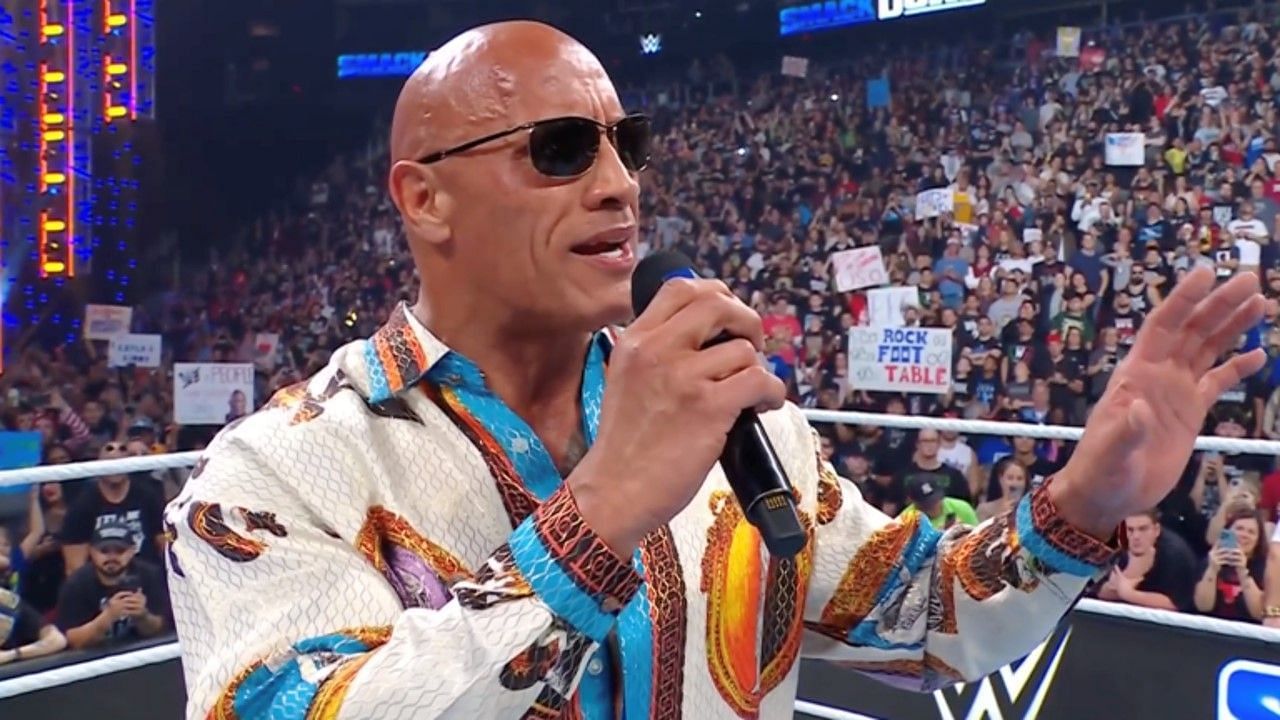 The Rock cutting a promo on SmackDown this week