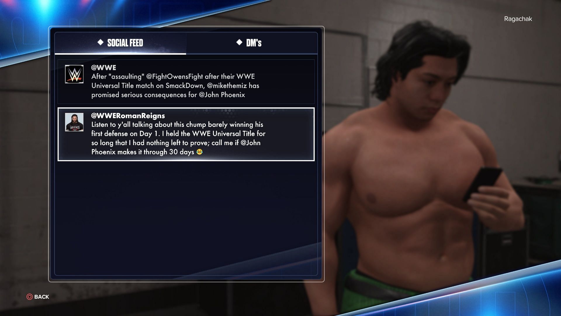 What you do and what you say matters in WWE 2K24&#039;s MyRise mode (Image via 2K Games)
