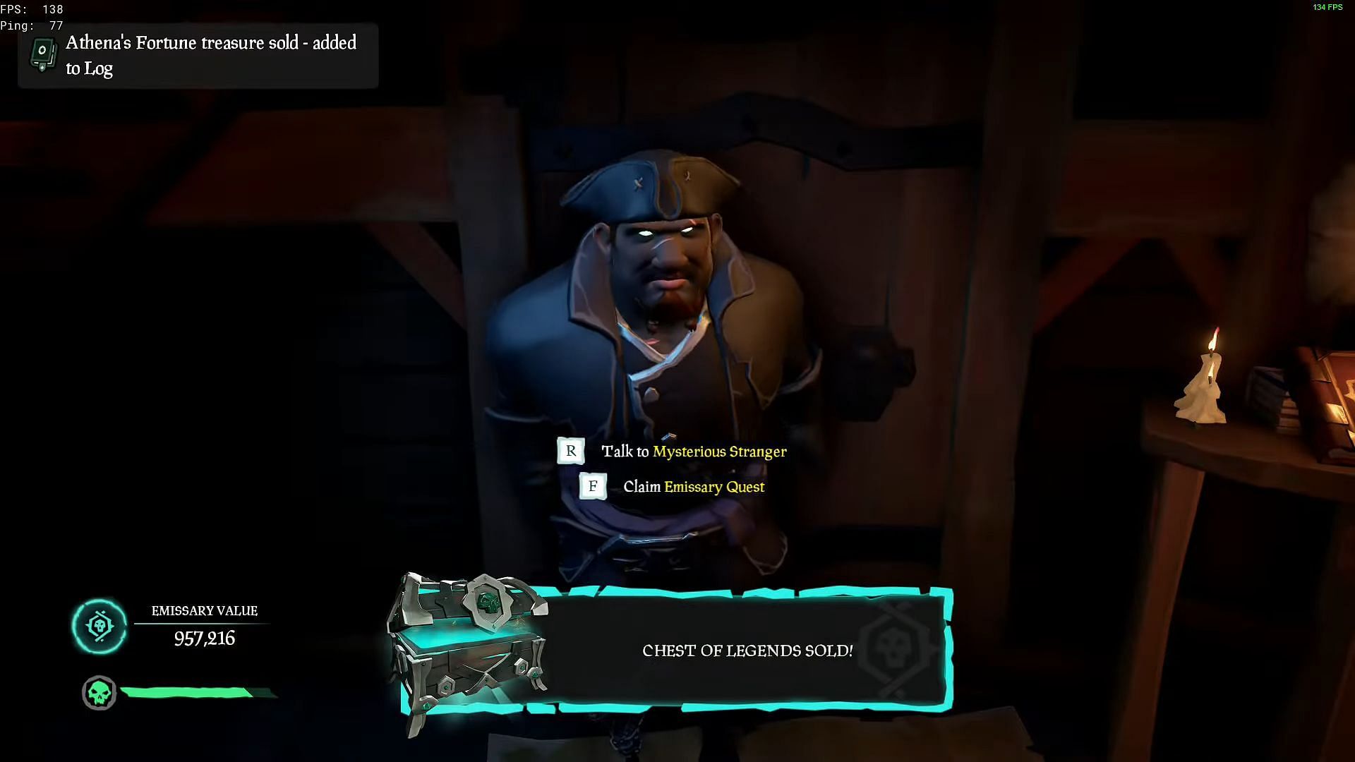 Selling the chest in Sea of Thieves (Image via Rare)