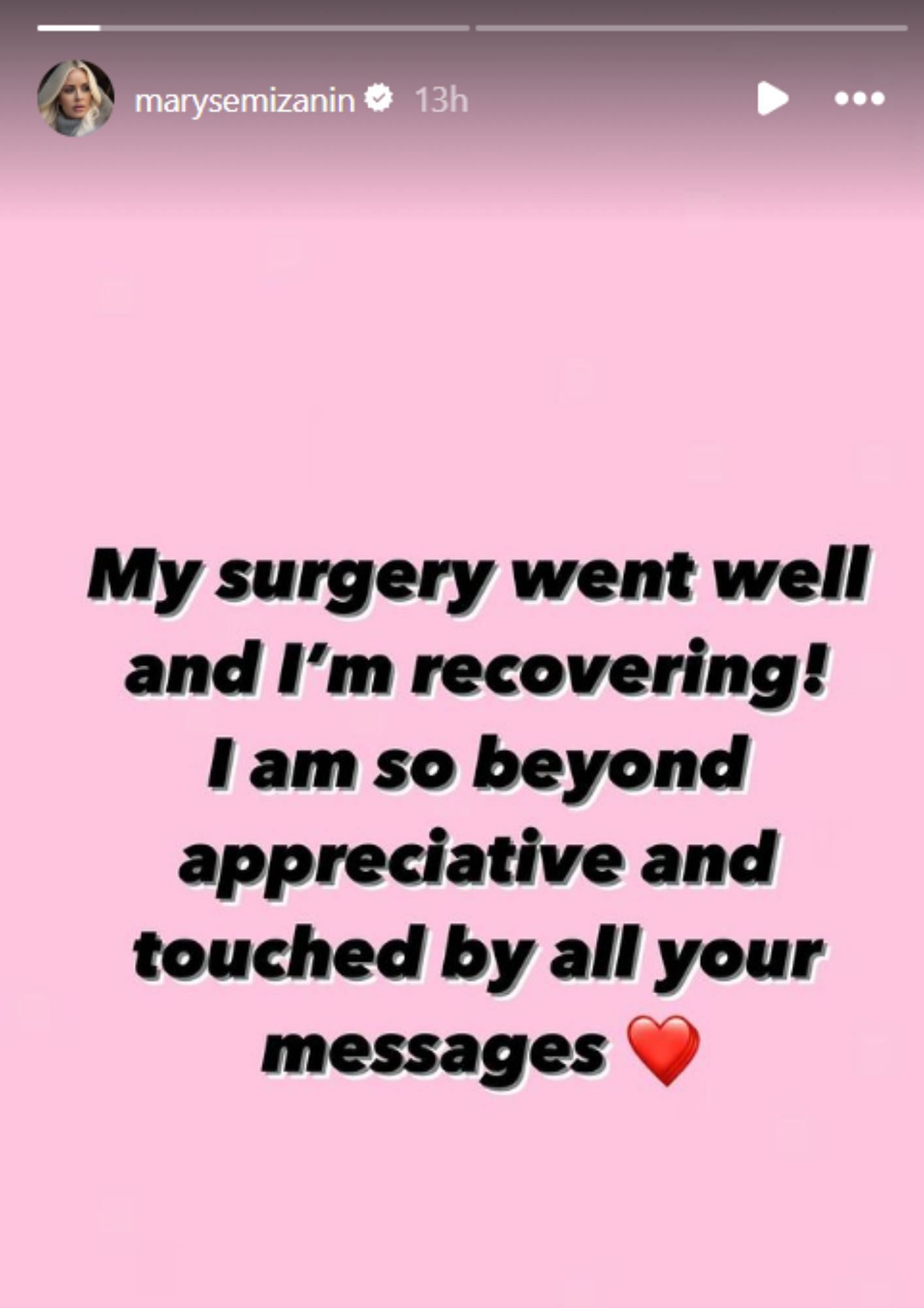 Maryse&#039;s Instagram story