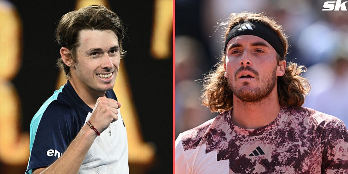 Alex de Minaur (L) and Stefanos Tsitsipas (R)