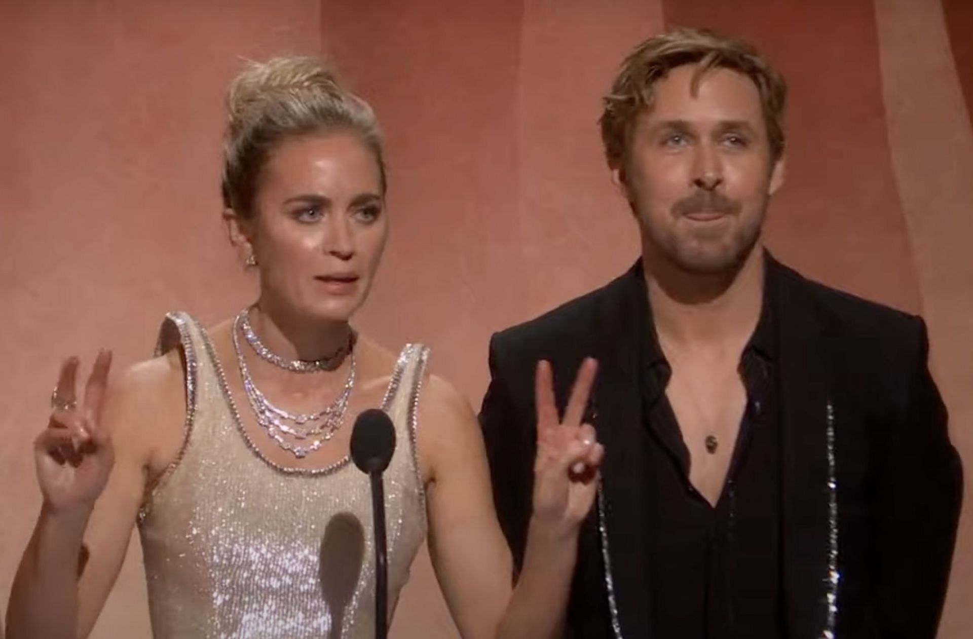 A still of Ryan Gosling and Emily Blunt at Oscars 2024. (Image via Academy Awards)