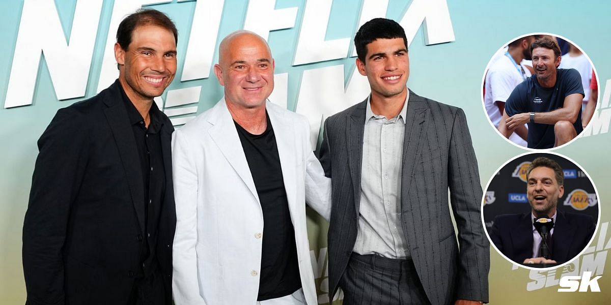 Rafael Nadal, Carlos Alcaraz and Andre Agassi link up for golf session