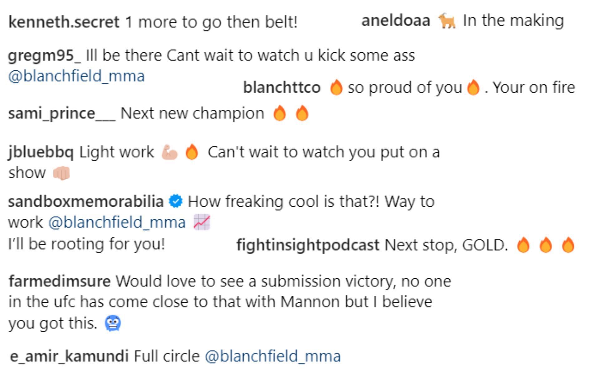 Fan reactions to Blanchfields&#039; post