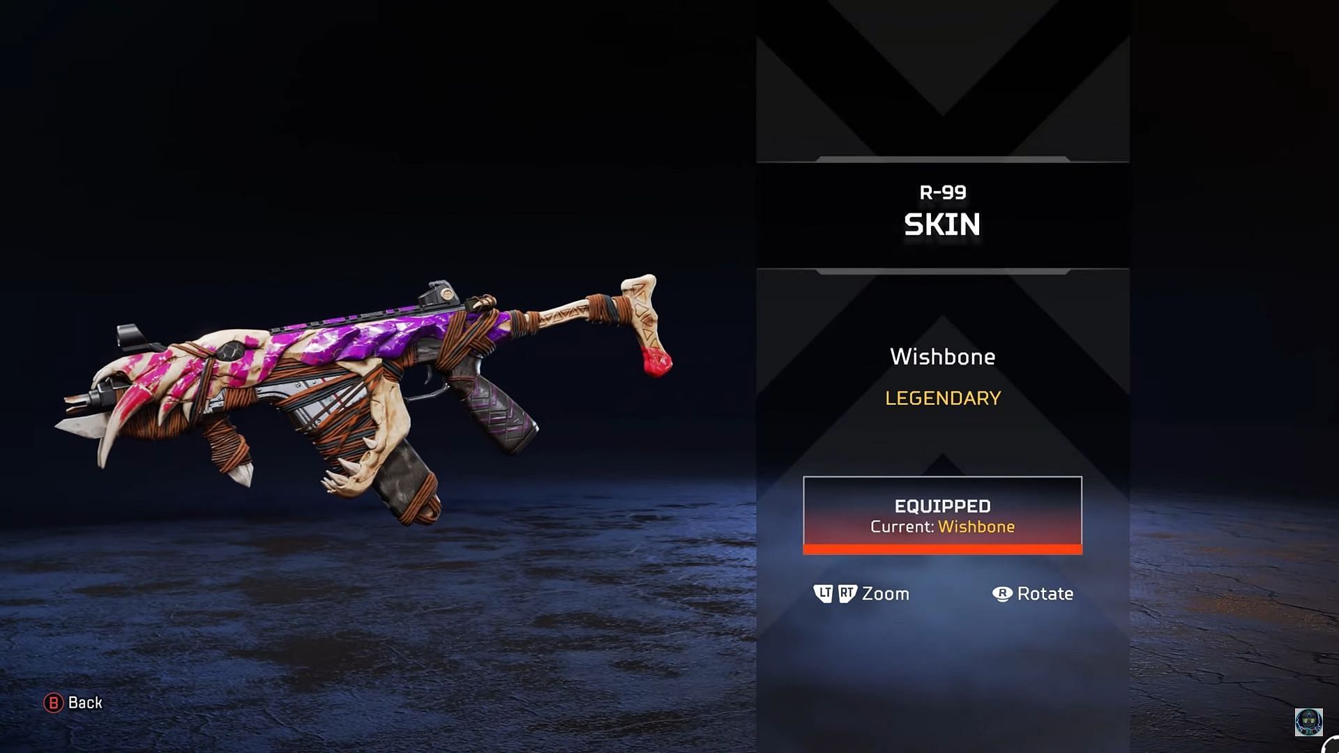 Wishbone R-99 SMG Skin in Apex Legends (Image via YouTube/All Cool Entertainment)