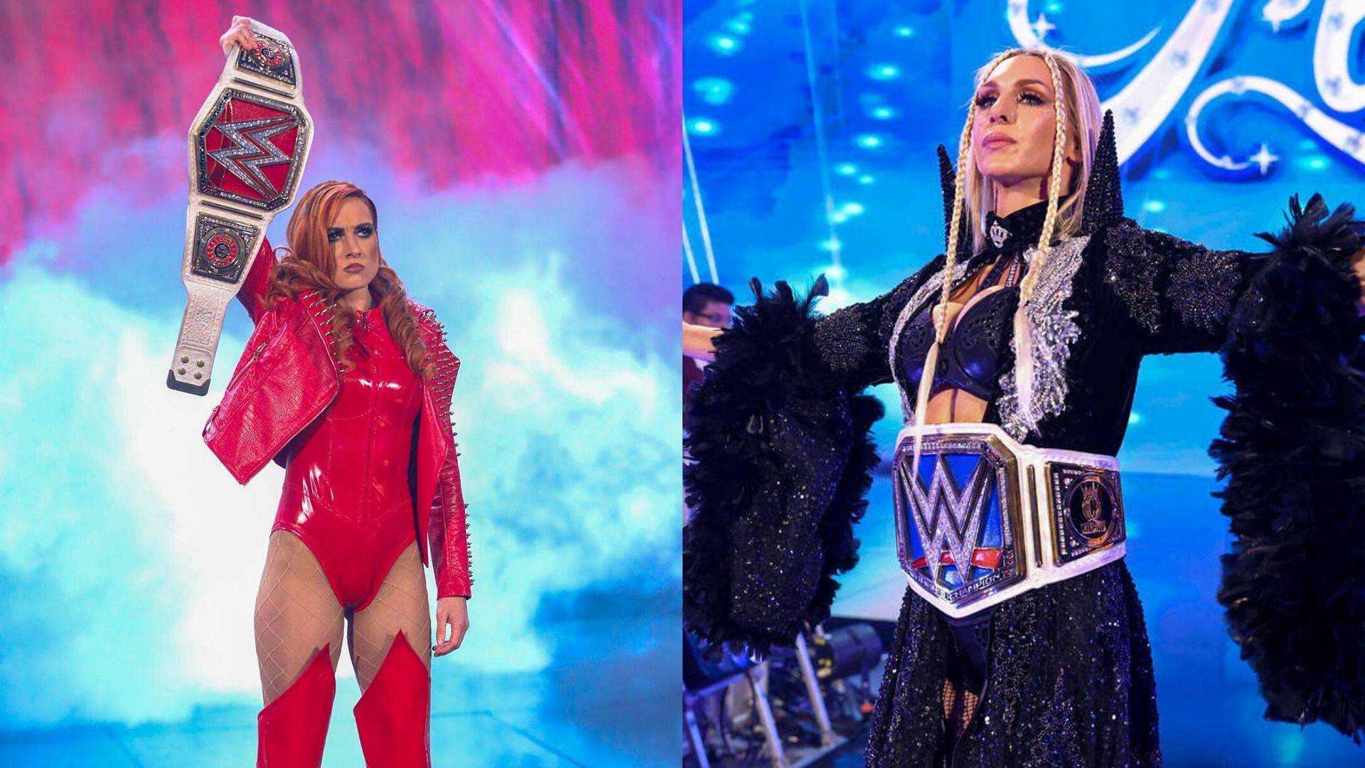 Becky Lynch (left), and Charlotte Flair (right).