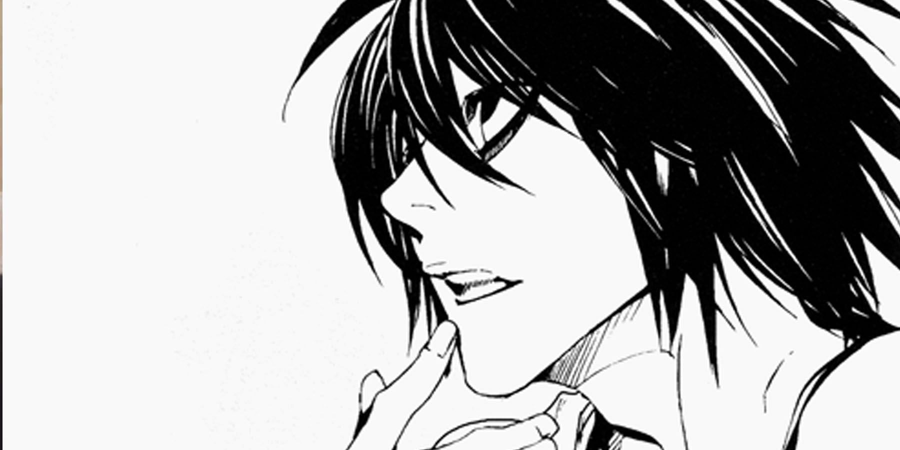 L as seen in Death Note manga (Image via Shueisha)