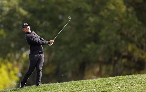 Rory McIlroy drove to the green on the 10th hole