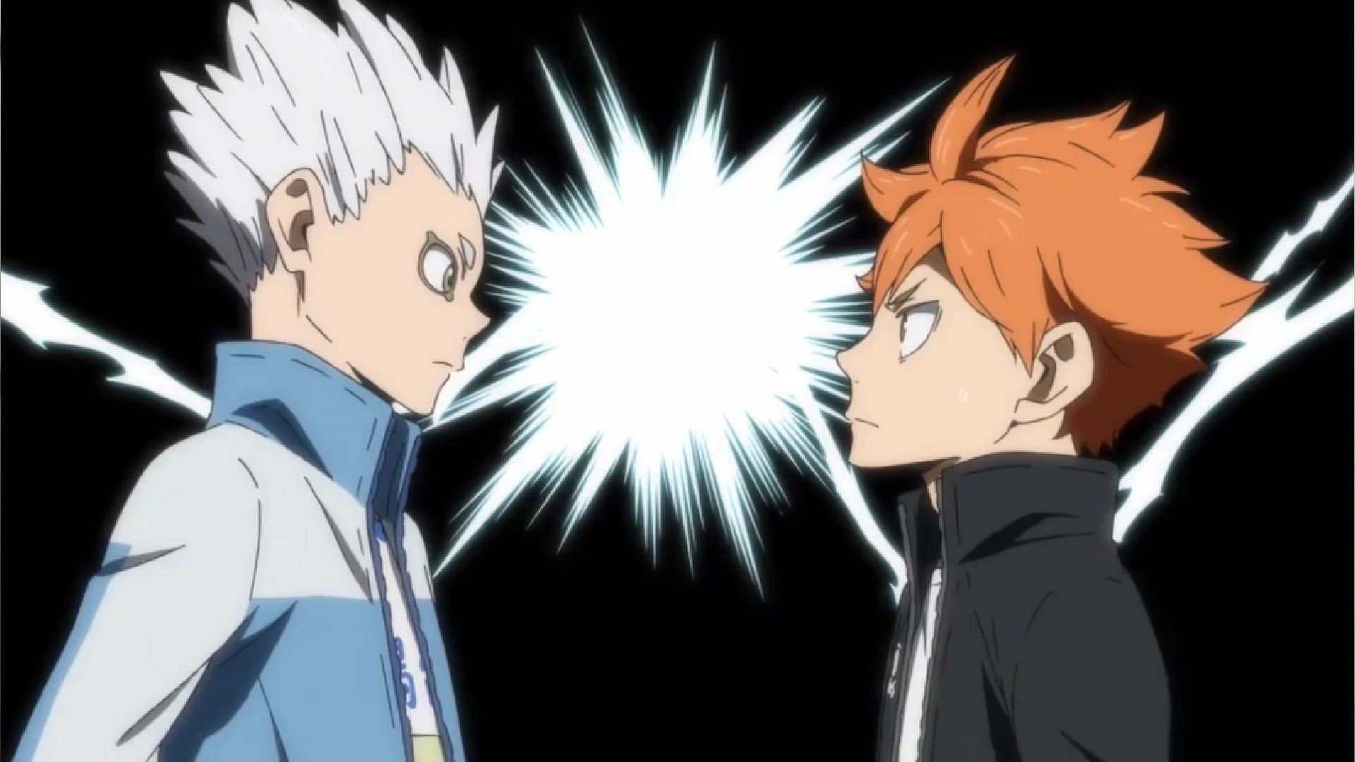 Hoshiumi and Hinata in Haikyu!! anime (Image via Production I.G)