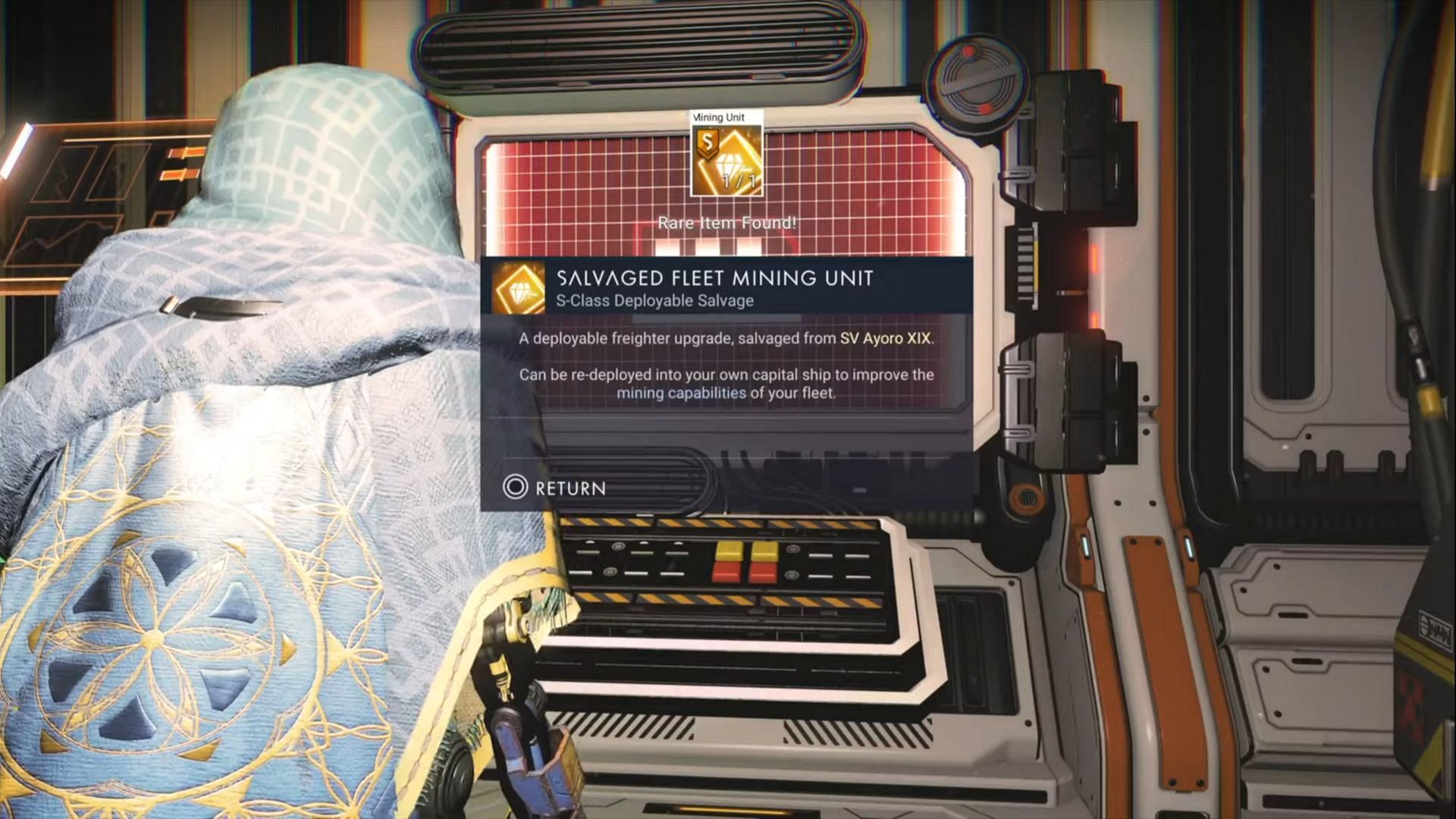 The reward for completing the Derelict Freighter (Image via Hello Games)