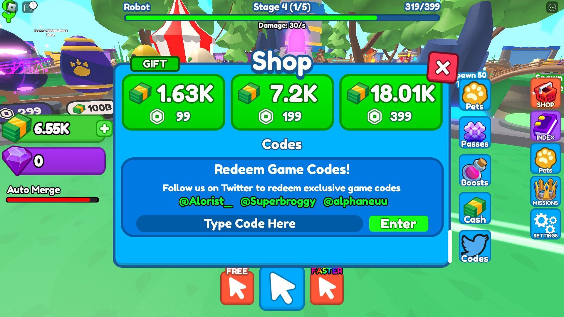 Active codes for Tower Merge Simulator (Image via Roblox)