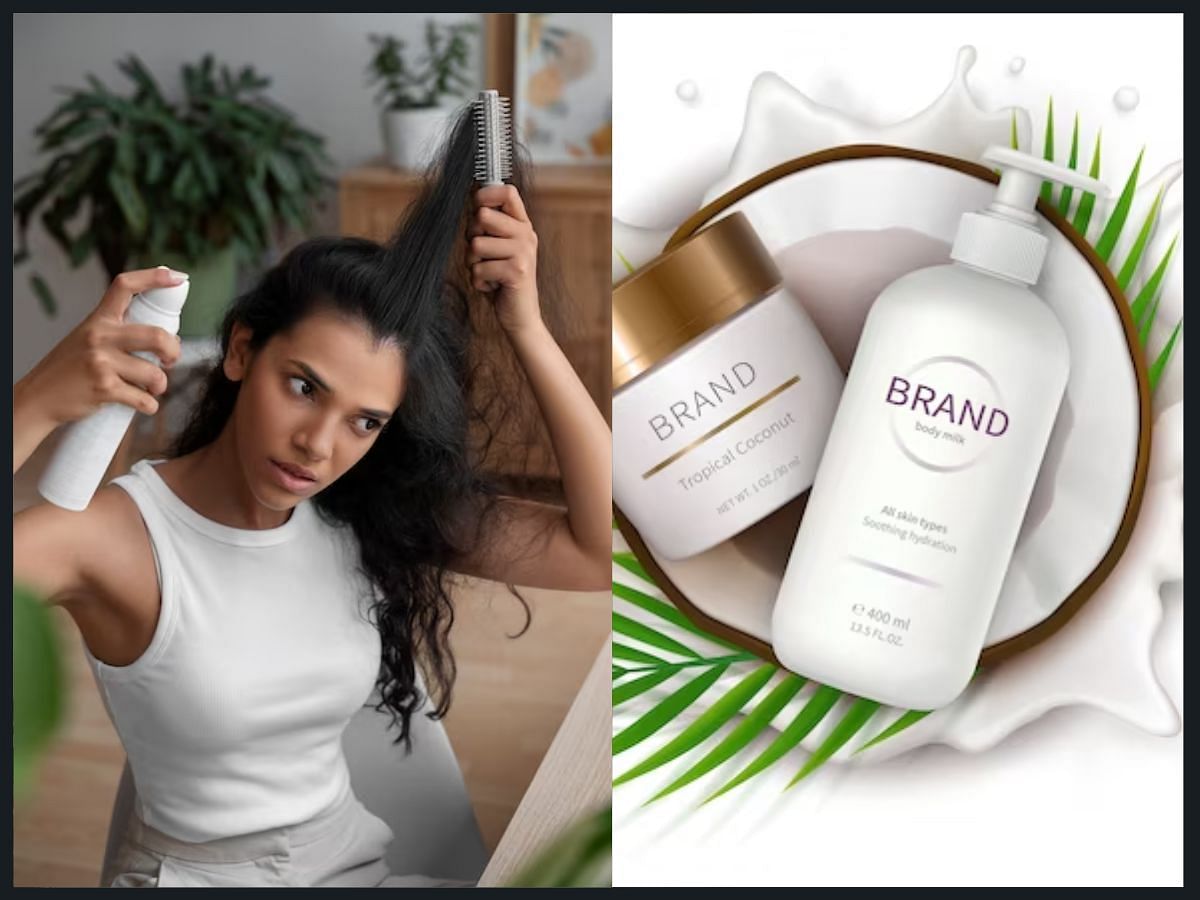 Dry shampoo vs regular shampoo (Image via Sportskeeda, @Freepik)