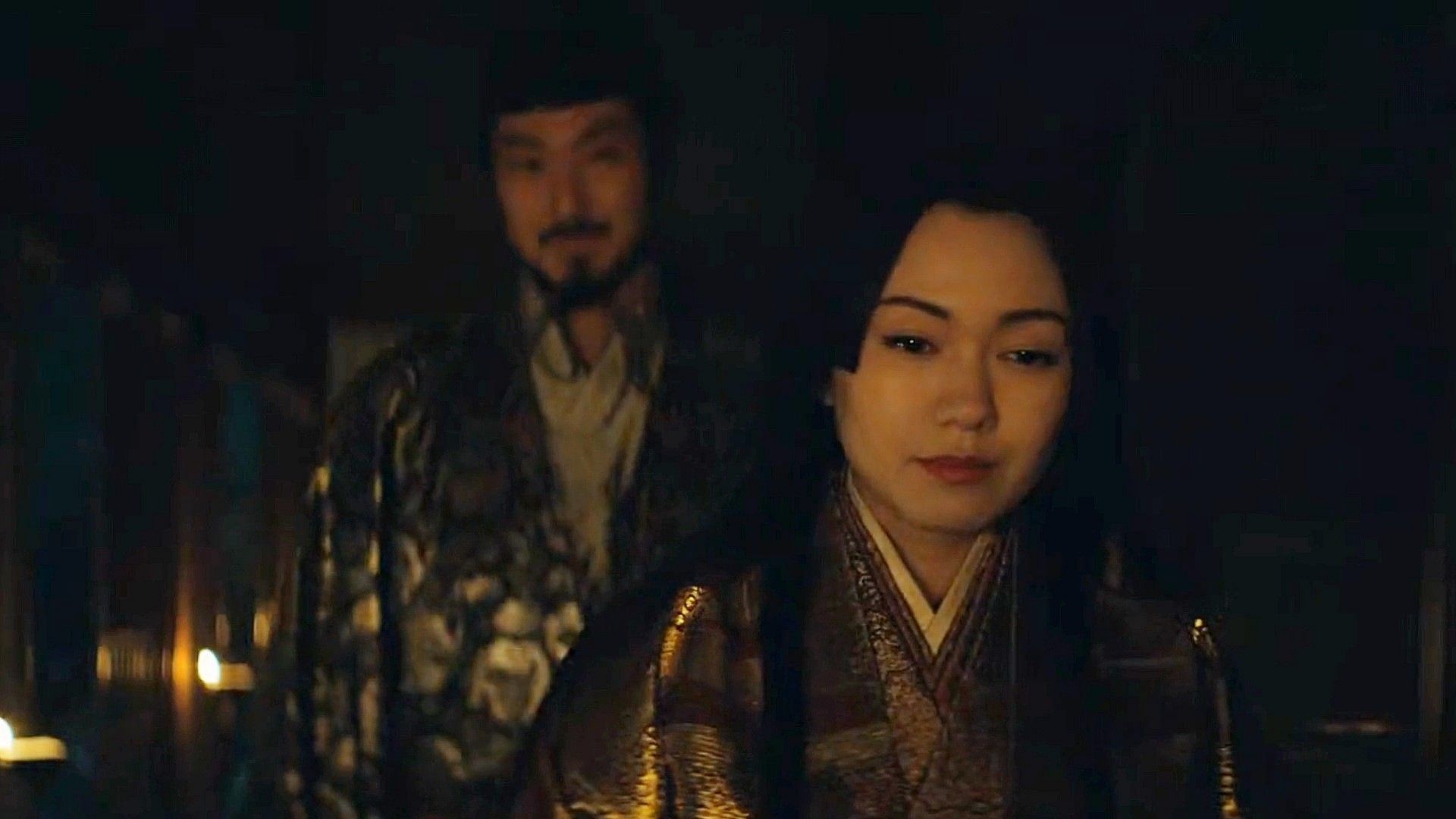 Ochiba and Ishido, as seen in Shōgun episode 6 (Image via FX)