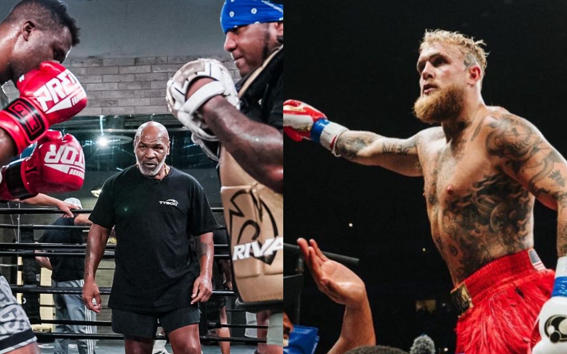 Dewey Cooper (L) will be watching Jake Paul (R) vs. Mike Tyson closely. [Images via @francisngannou and @jakepaul on Instagram]