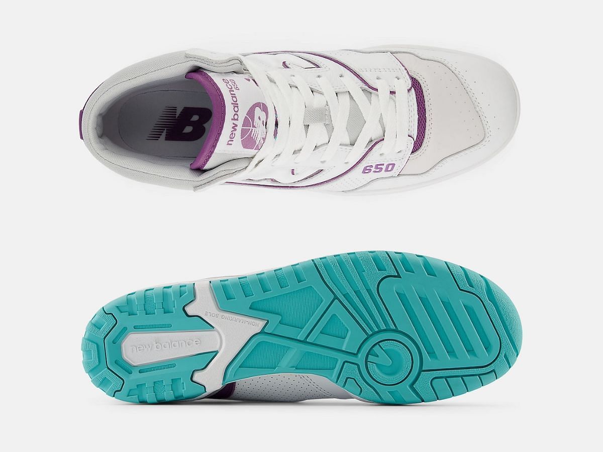 New Balance 650 &ldquo;Hornets&quot; sneakers (Image via Twitter/@SBDetroit)