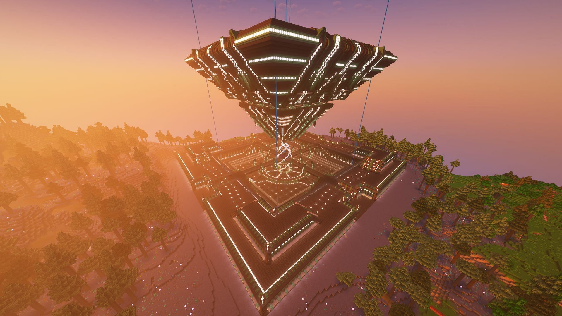 Pyramids are a natural choice of mega build for many players (Image via Reddit user u/Mineragge)