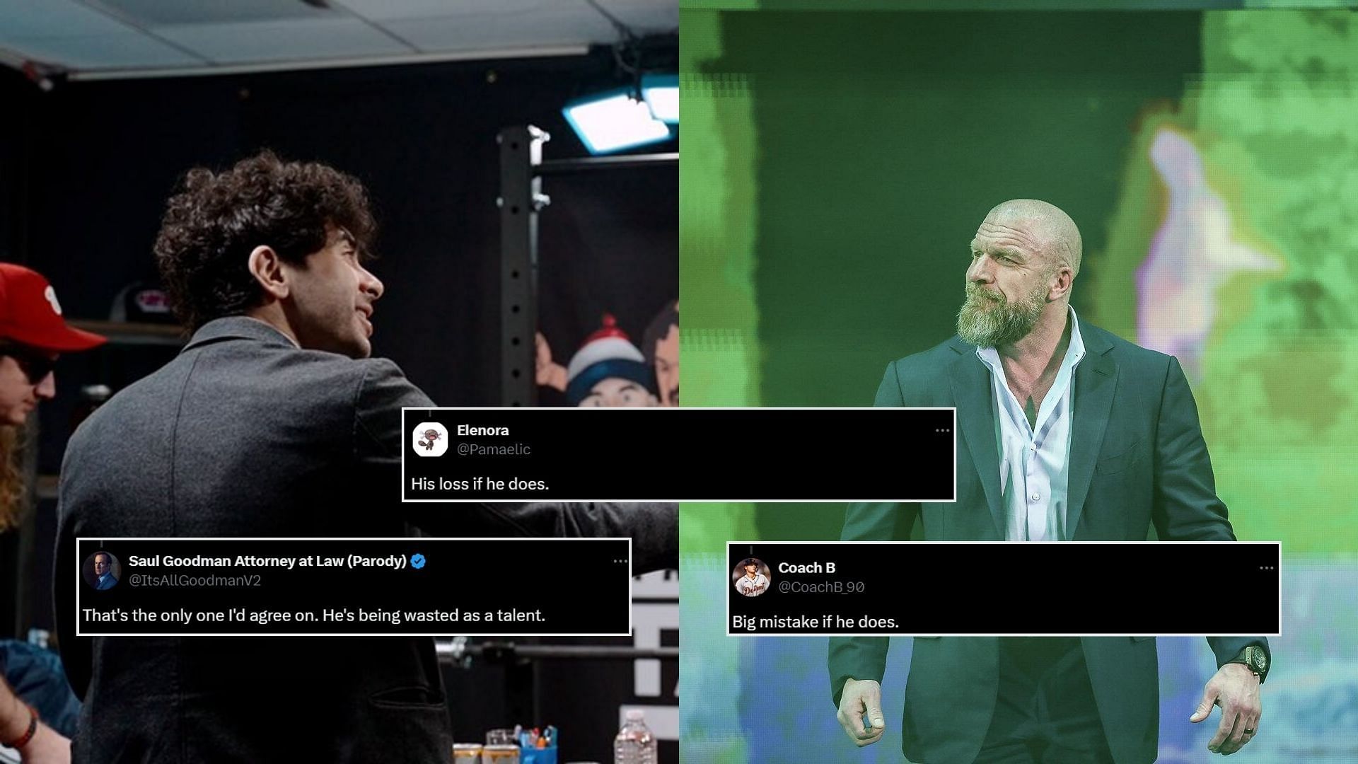 Tony Khan and Triple H are both top players in the wrestling industry [photo courtesy of AEW and WWE