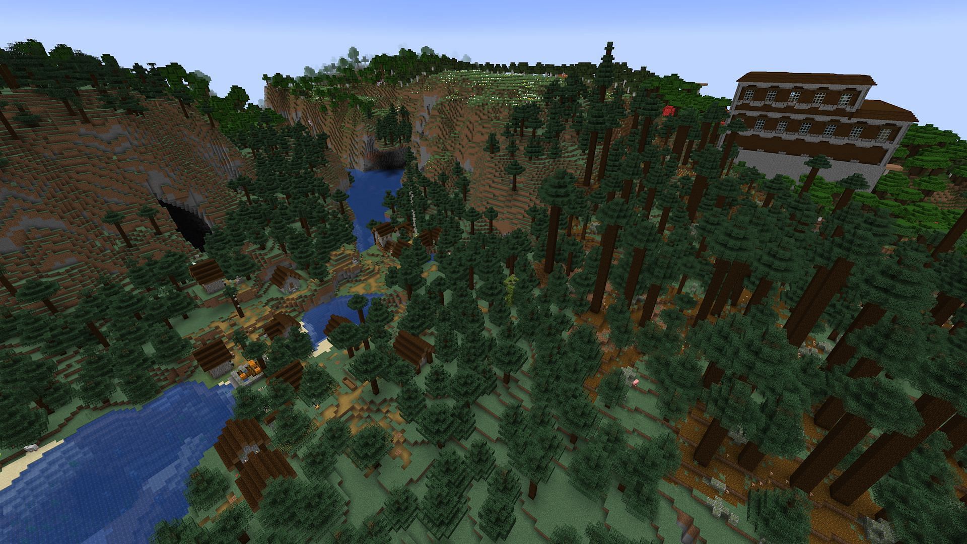 This ravine would make for a scenic home base area (Image via Mojang)